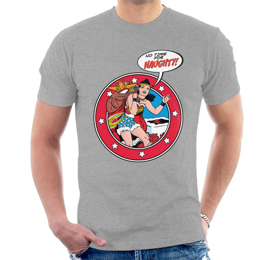 Wonder Woman Christmas No Time For Naughty Men's T-Shirt-ALL + EVERY