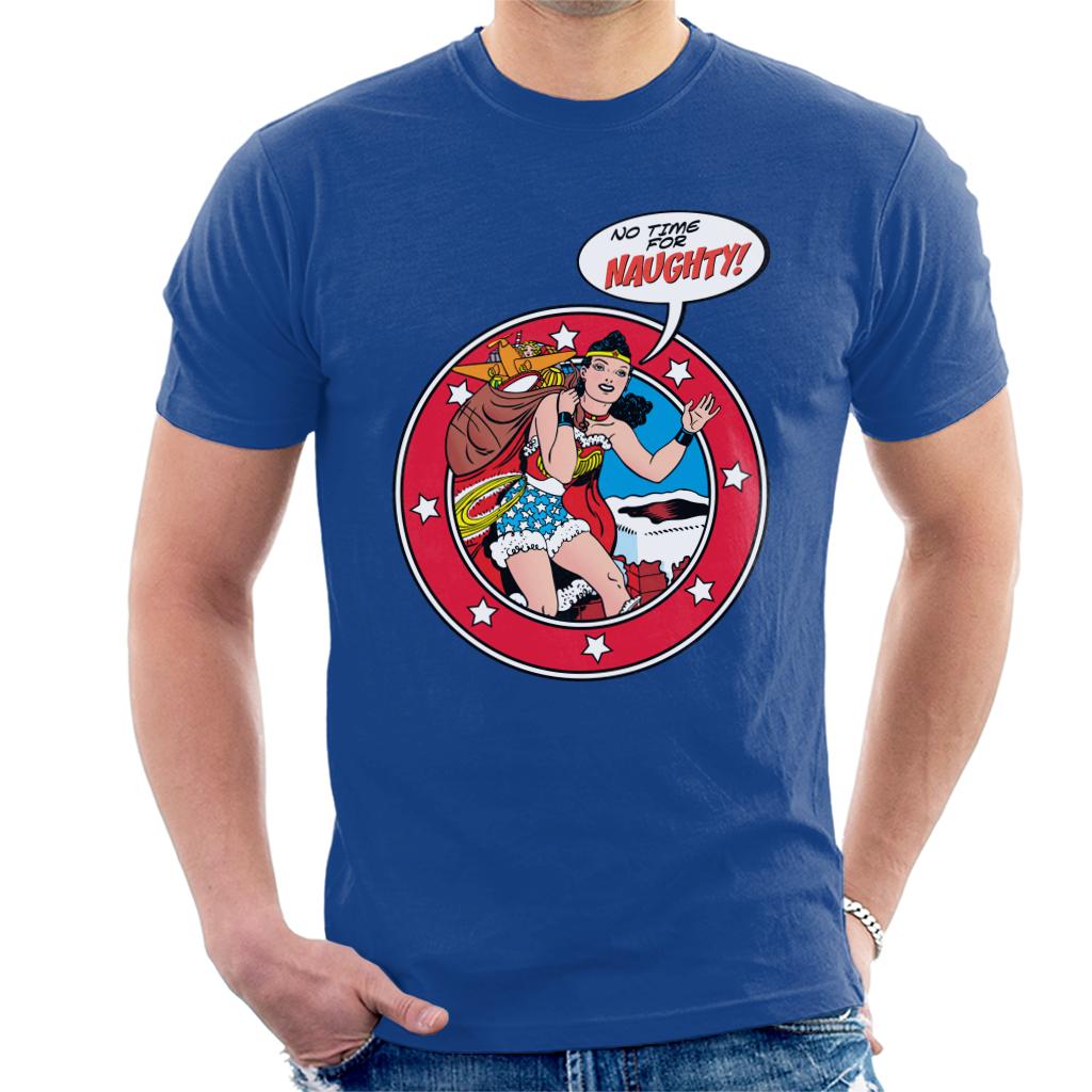 Wonder Woman Christmas No Time For Naughty Men's T-Shirt-ALL + EVERY