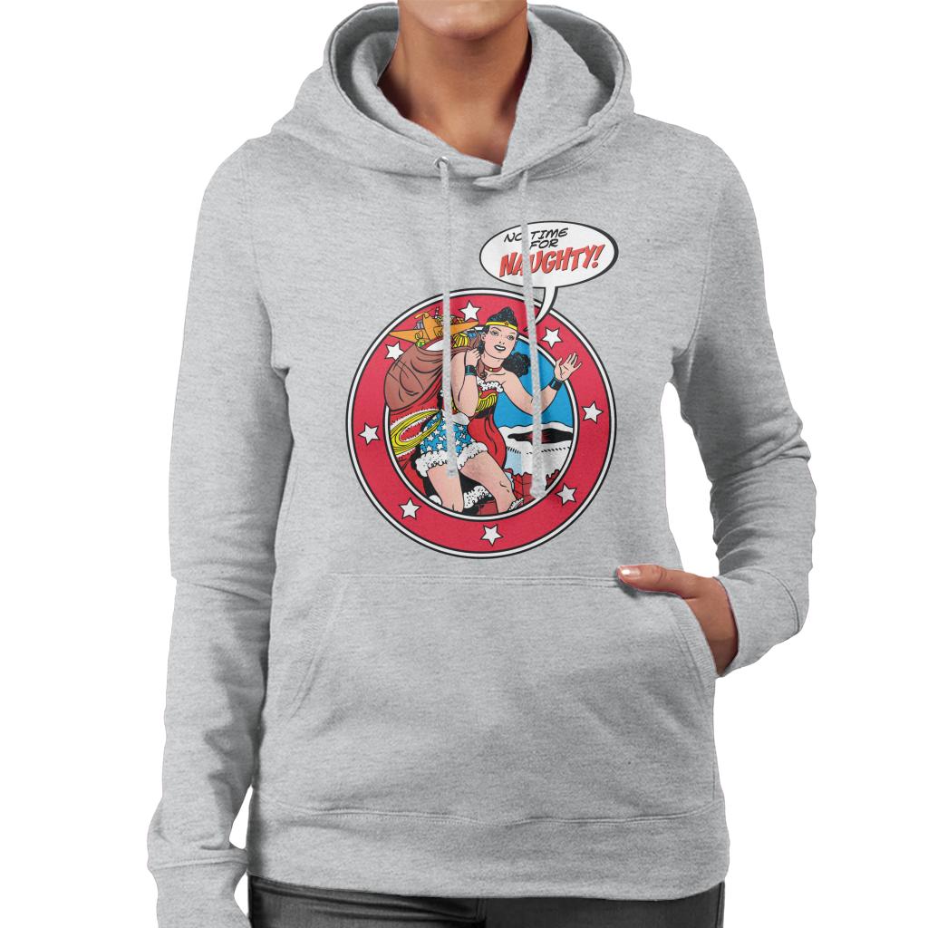 Wonder Woman Christmas No Time For Naughty Women's Hooded Sweatshirt-ALL + EVERY