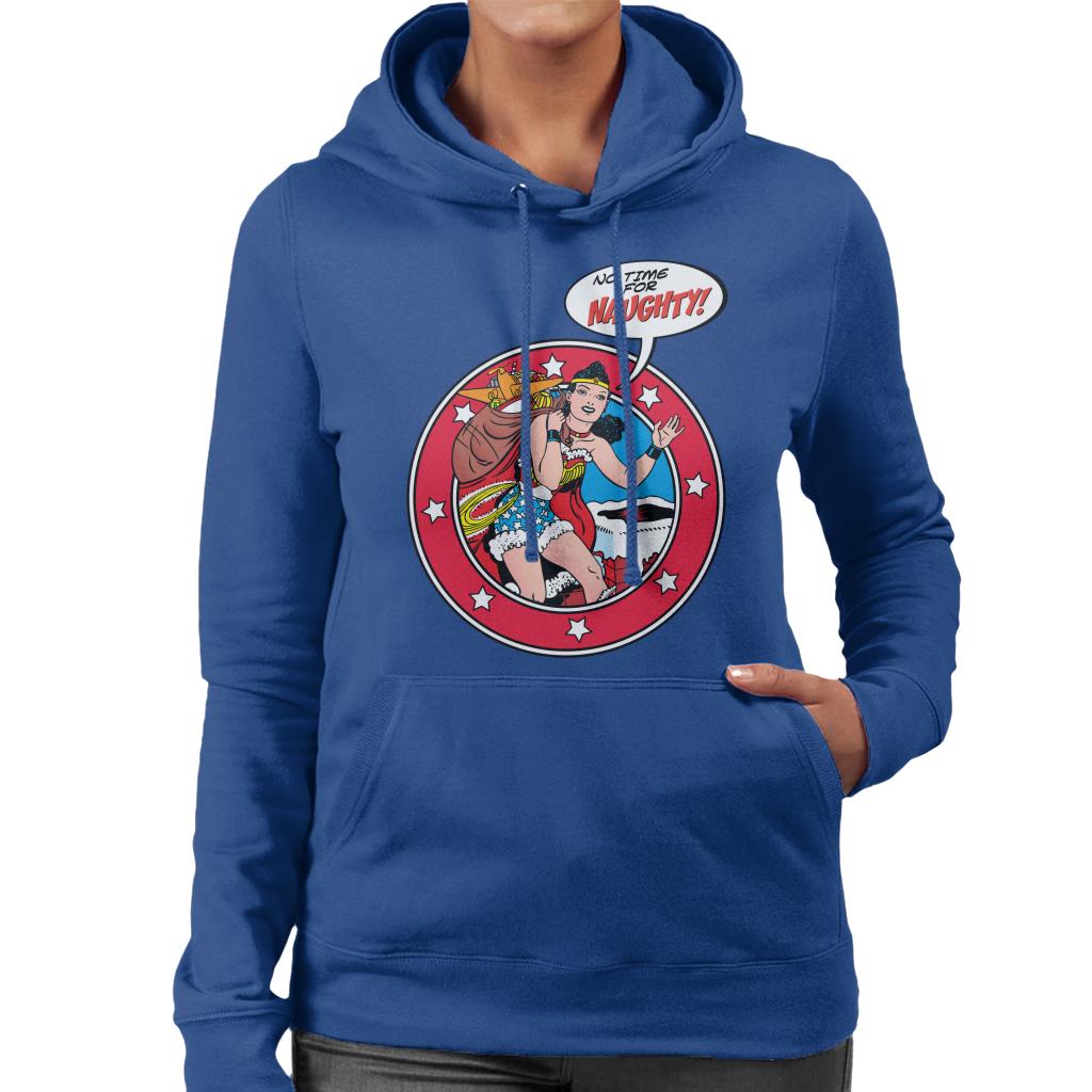 Wonder Woman Christmas No Time For Naughty Women's Hooded Sweatshirt-ALL + EVERY