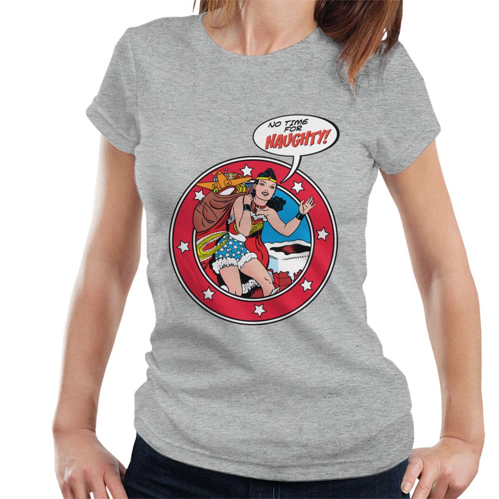 Wonder Woman Christmas No Time For Naughty Women's T-Shirt-ALL + EVERY