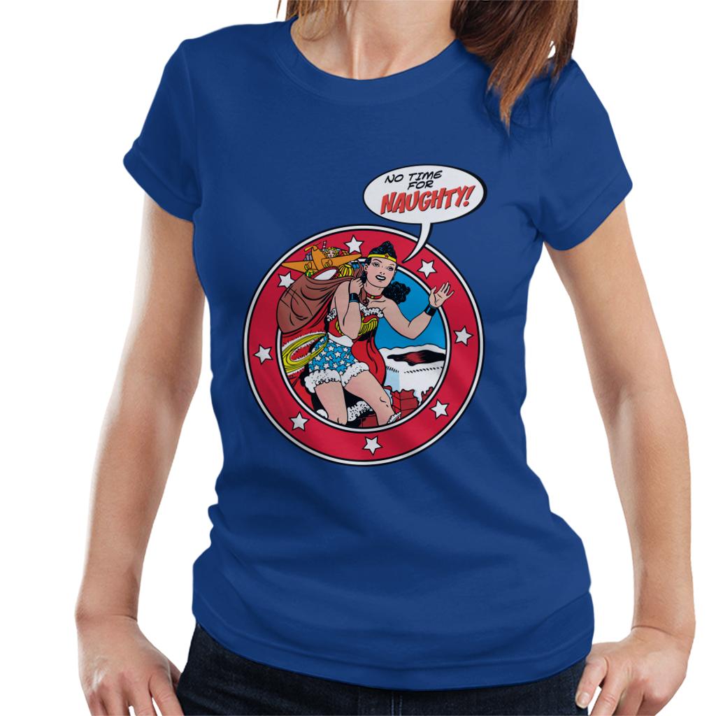 Wonder Woman Christmas No Time For Naughty Women's T-Shirt-ALL + EVERY