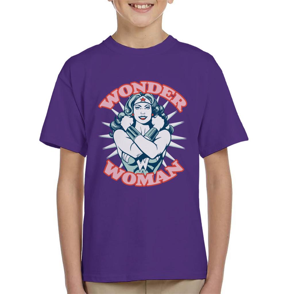 Wonder Woman Arms Crossed Power Pose Kid's T-Shirt-ALL + EVERY