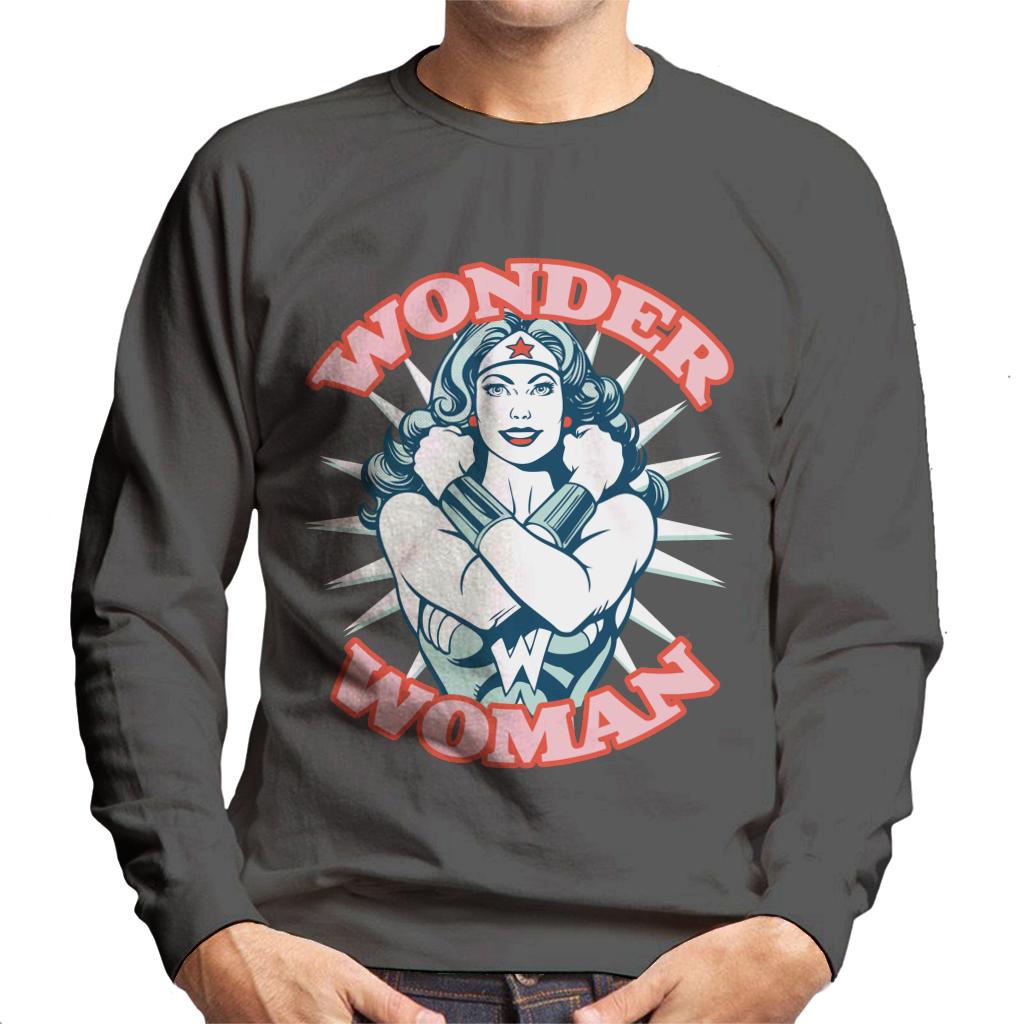 Wonder Woman Arms Crossed Power Pose Men's Sweatshirt-ALL + EVERY