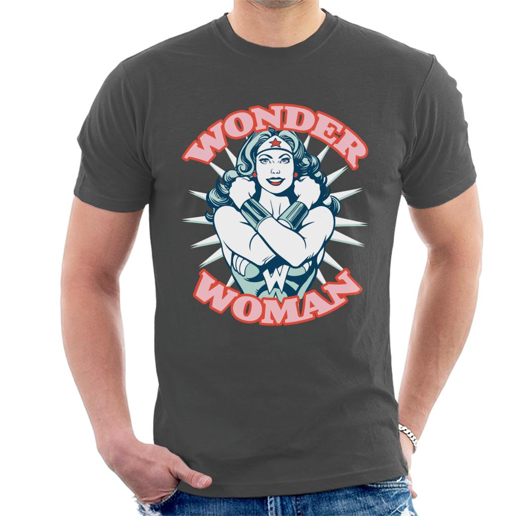 Wonder Woman Arms Crossed Power Pose Men's T-Shirt-ALL + EVERY