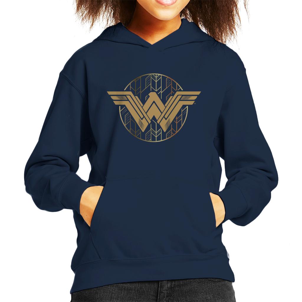 Wonder Woman Golden W Logo Kid's Hooded Sweatshirt-ALL + EVERY