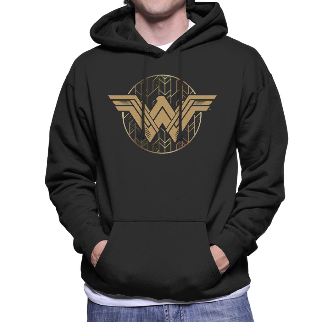 Wonder Woman Golden W Logo Men's Hooded Sweatshirt-ALL + EVERY