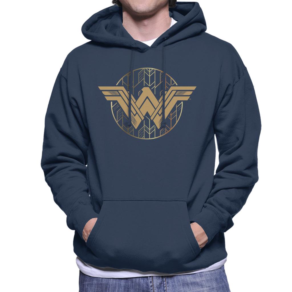 Wonder Woman Golden W Logo Men's Hooded Sweatshirt-ALL + EVERY