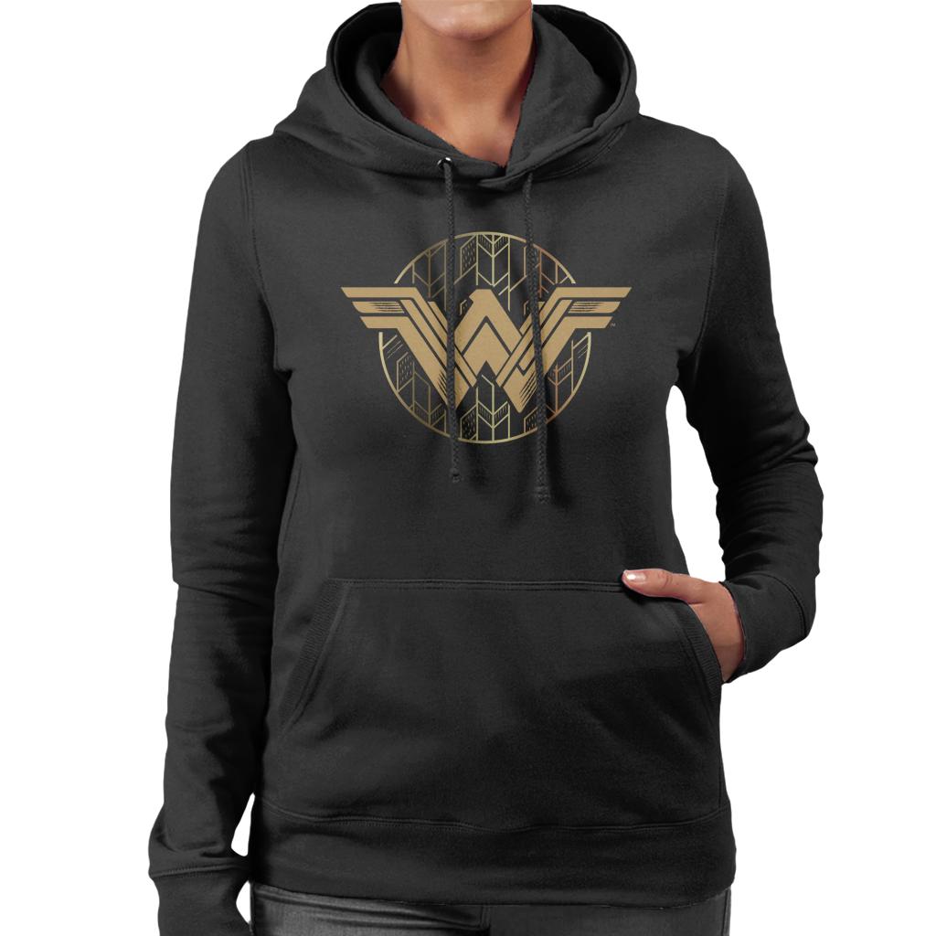 Wonder Woman Golden W Logo Women's Hooded Sweatshirt-ALL + EVERY