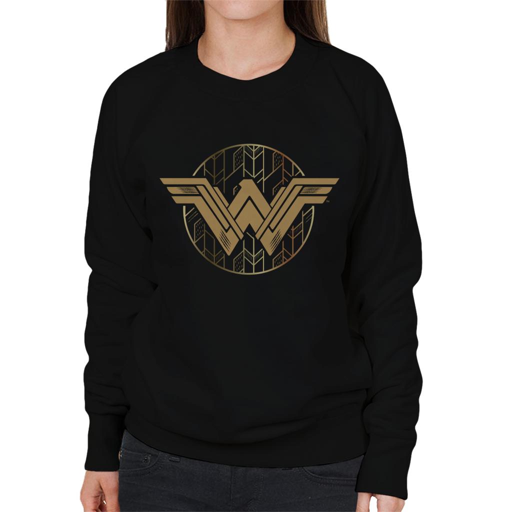 Wonder Woman Golden W Logo Women's Sweatshirt-ALL + EVERY