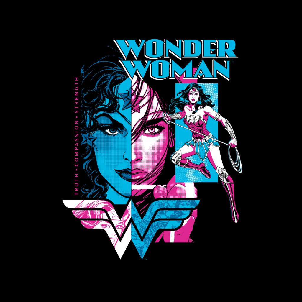 Wonder Woman Blue And Purple Montage Men's T-Shirt-ALL + EVERY