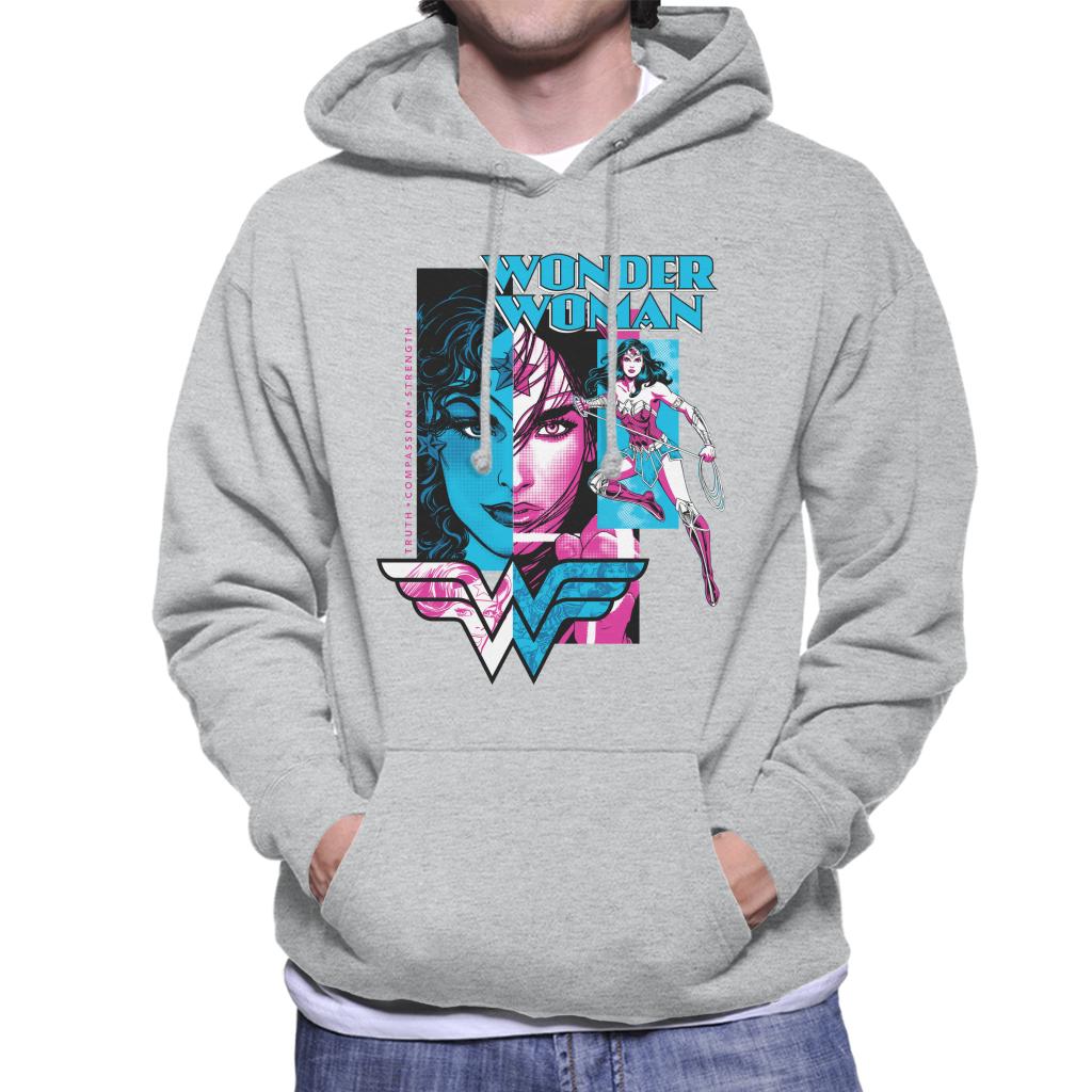 Wonder Woman Blue And Purple Montage Men's Hooded Sweatshirt-ALL + EVERY