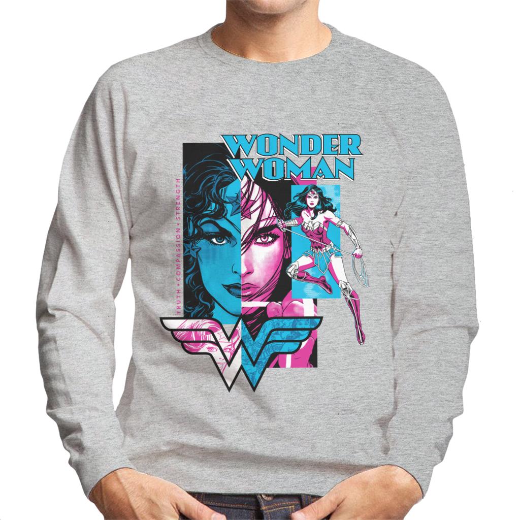 Wonder Woman Blue And Purple Montage Men's Sweatshirt-ALL + EVERY