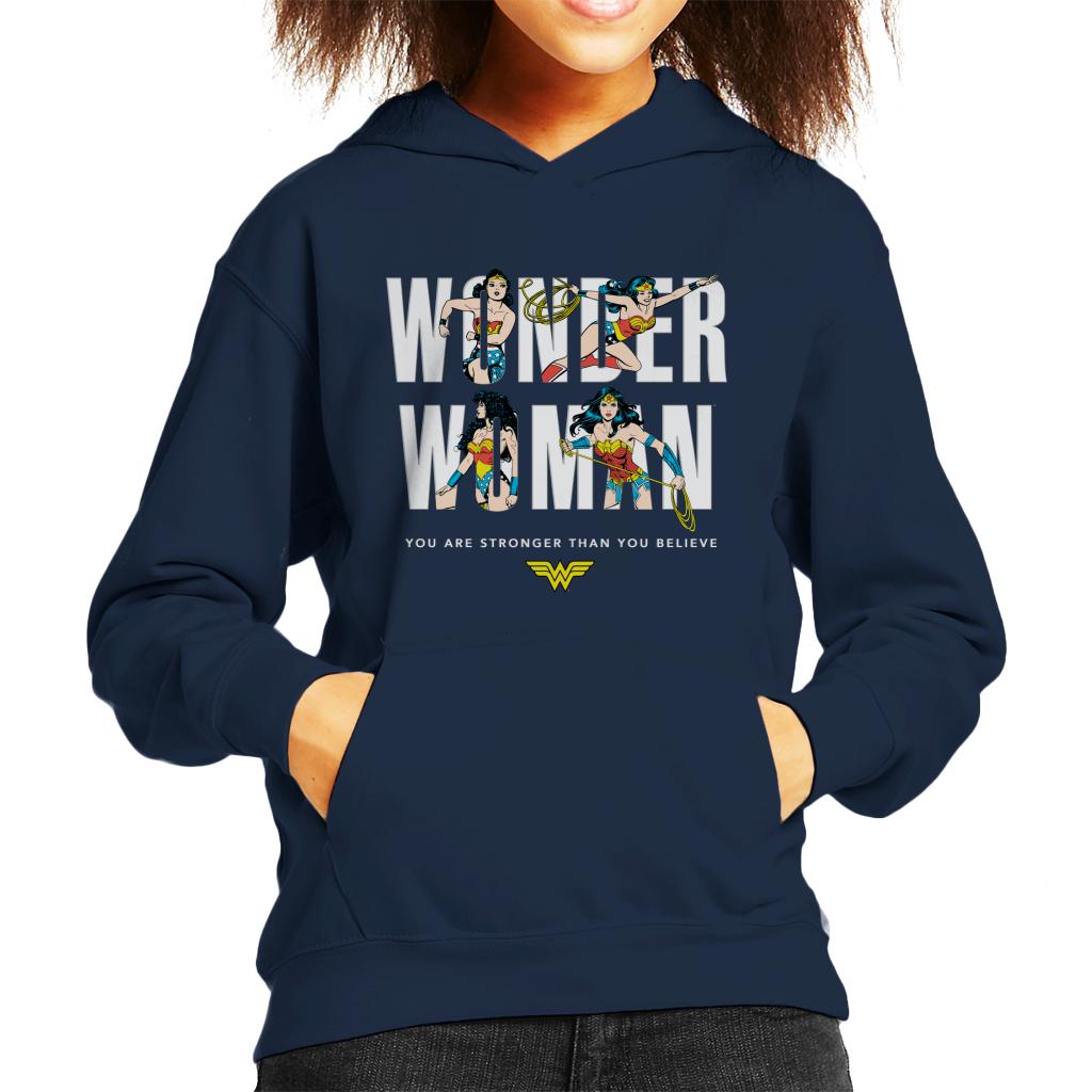 Wonder Woman You Are Stronger Than You Believe Kid's Hooded Sweatshirt-ALL + EVERY