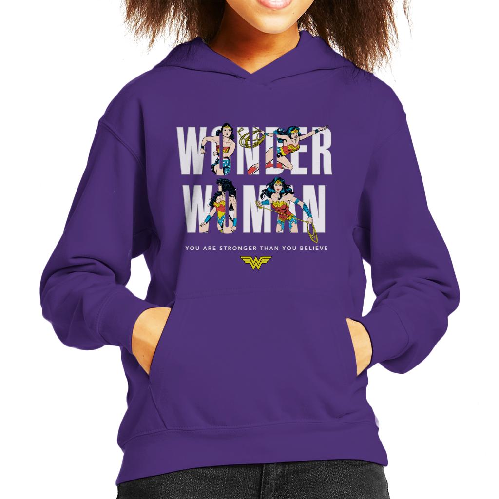 Wonder Woman You Are Stronger Than You Believe Kid's Hooded Sweatshirt-ALL + EVERY