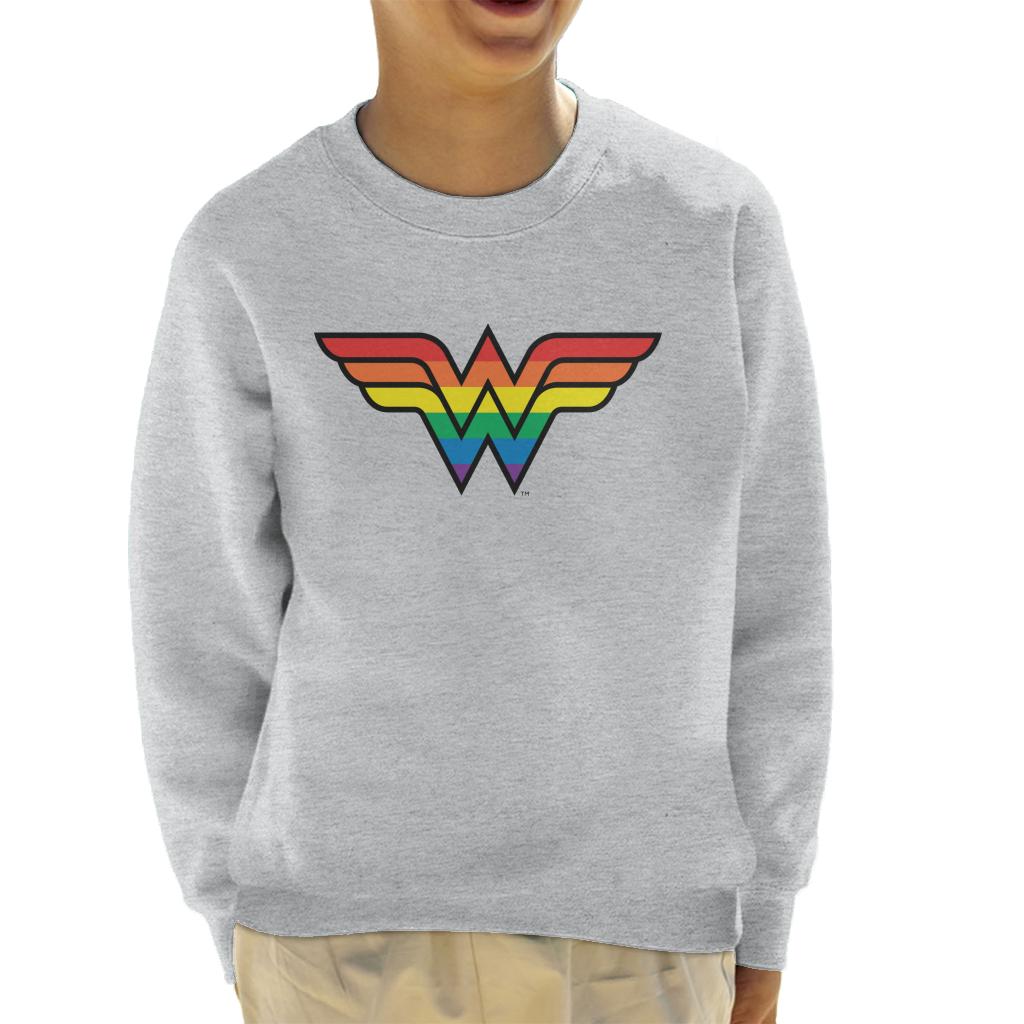 Wonder Woman Rainbow Logo Kid's Sweatshirt-ALL + EVERY