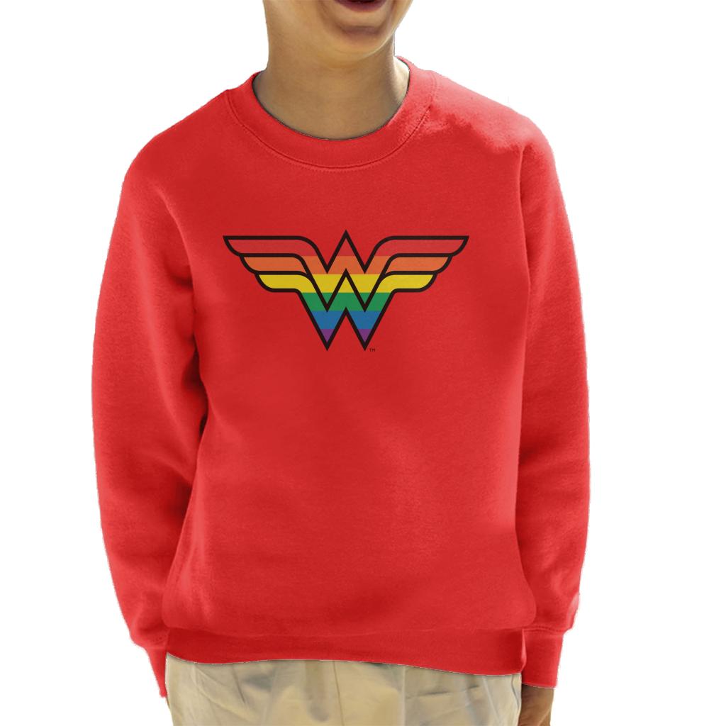 Wonder Woman Rainbow Logo Kid's Sweatshirt-ALL + EVERY