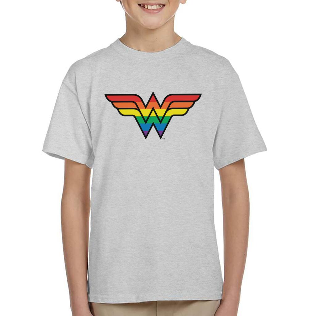 Wonder Woman Rainbow Logo Kid's T-Shirt-ALL + EVERY