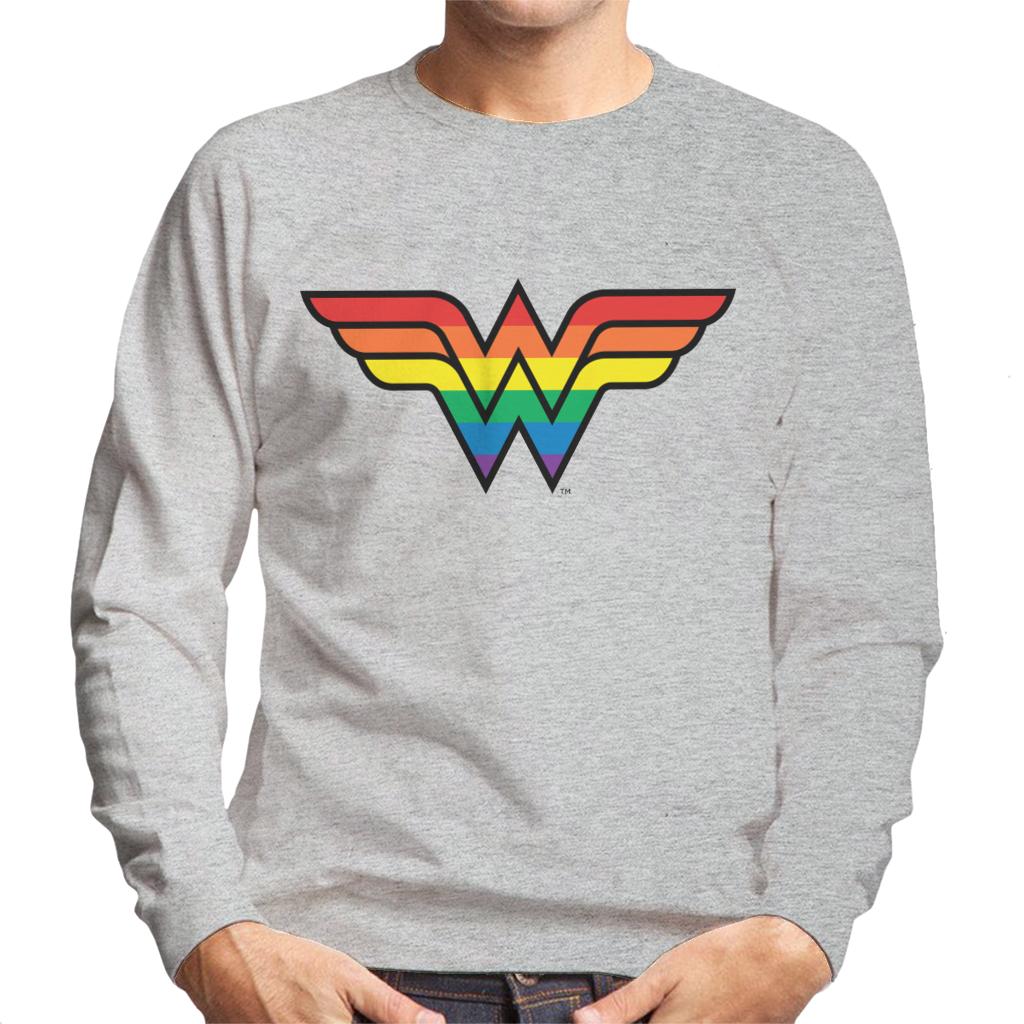 Wonder Woman Rainbow Logo Men's Sweatshirt-ALL + EVERY