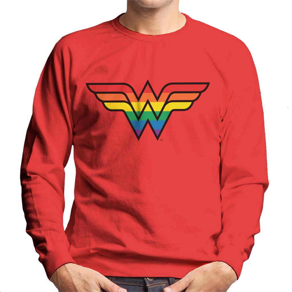 Wonder Woman Rainbow Logo Men's Sweatshirt-ALL + EVERY