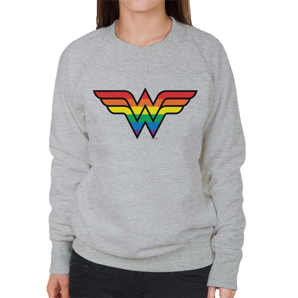 Wonder Woman Rainbow Logo Women's Sweatshirt-ALL + EVERY