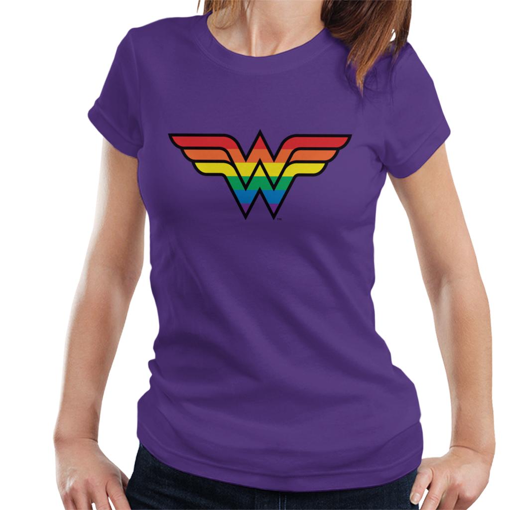 Wonder Woman Rainbow Logo Women's T-Shirt-ALL + EVERY