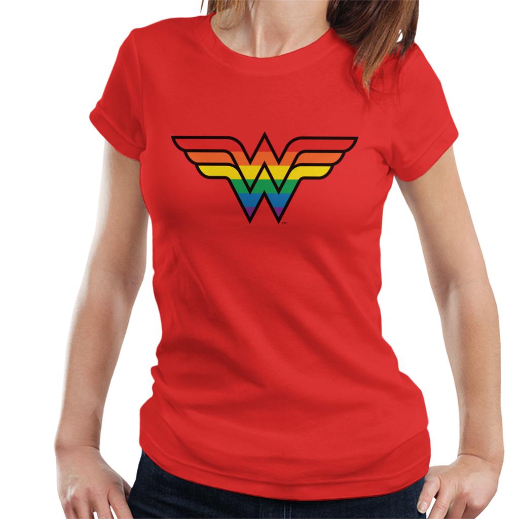 Wonder Woman Rainbow Logo Women's T-Shirt-ALL + EVERY