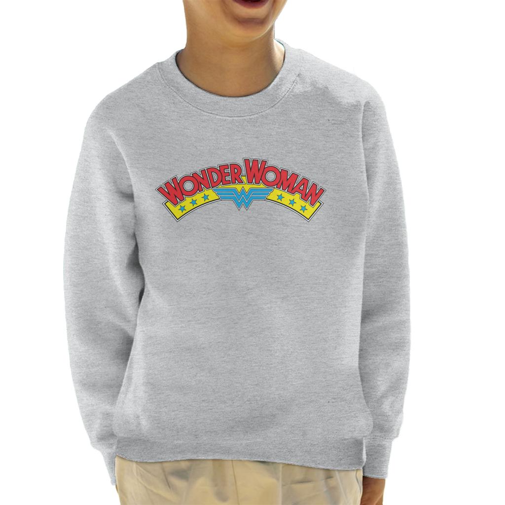 Wonder Woman Blue Stars Logo Kid's Sweatshirt-ALL + EVERY