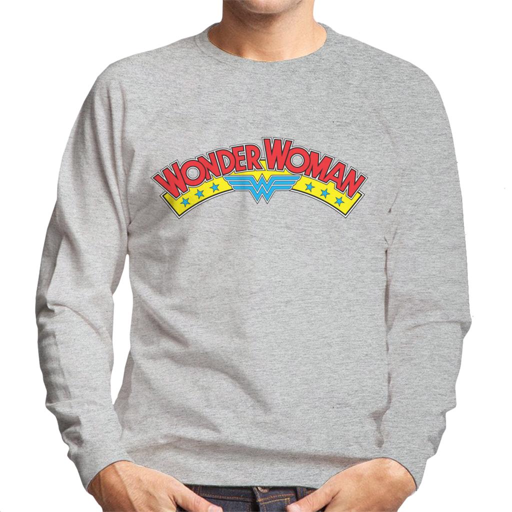 Wonder Woman Blue Stars Logo Men's Sweatshirt-ALL + EVERY