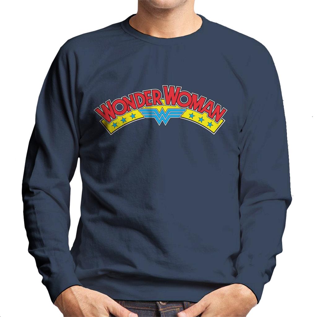 Wonder Woman Blue Stars Logo Men's Sweatshirt-ALL + EVERY