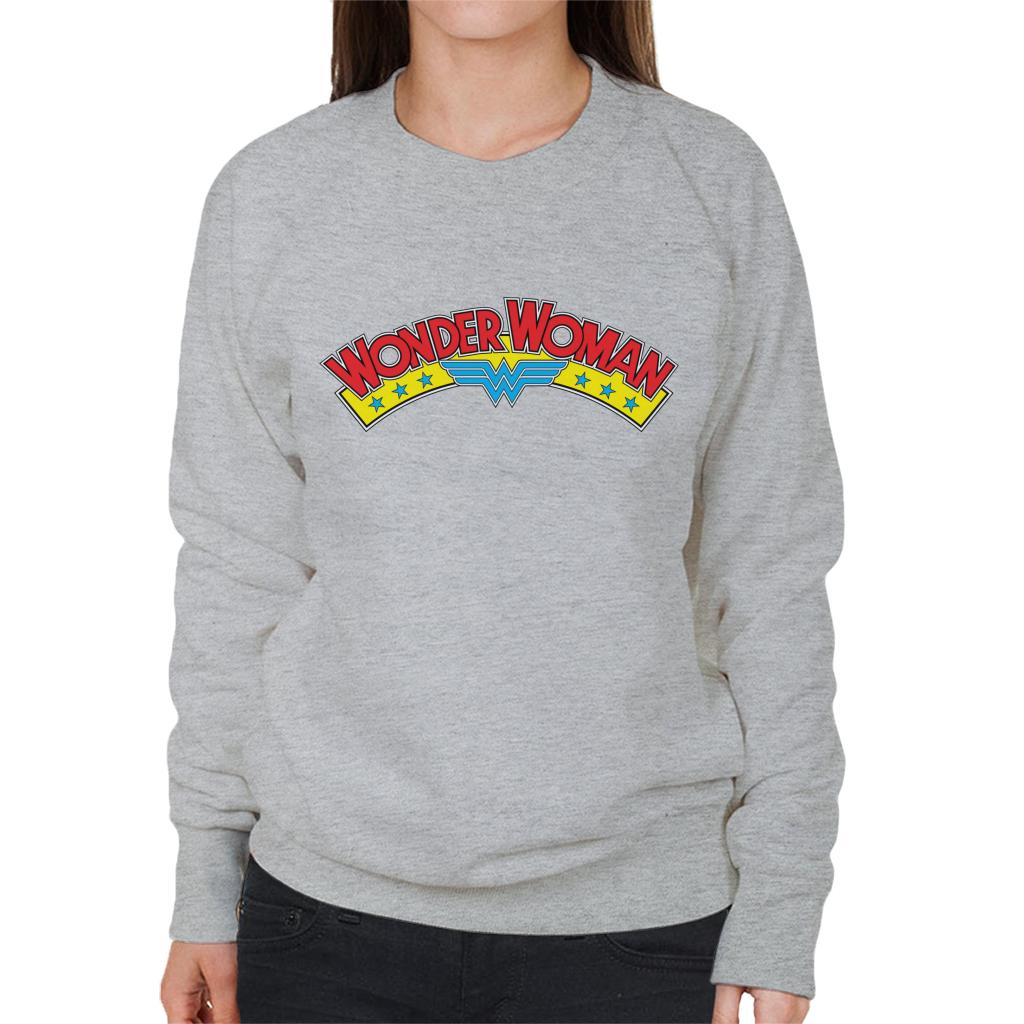 Wonder Woman Blue Stars Logo Women's Sweatshirt-ALL + EVERY