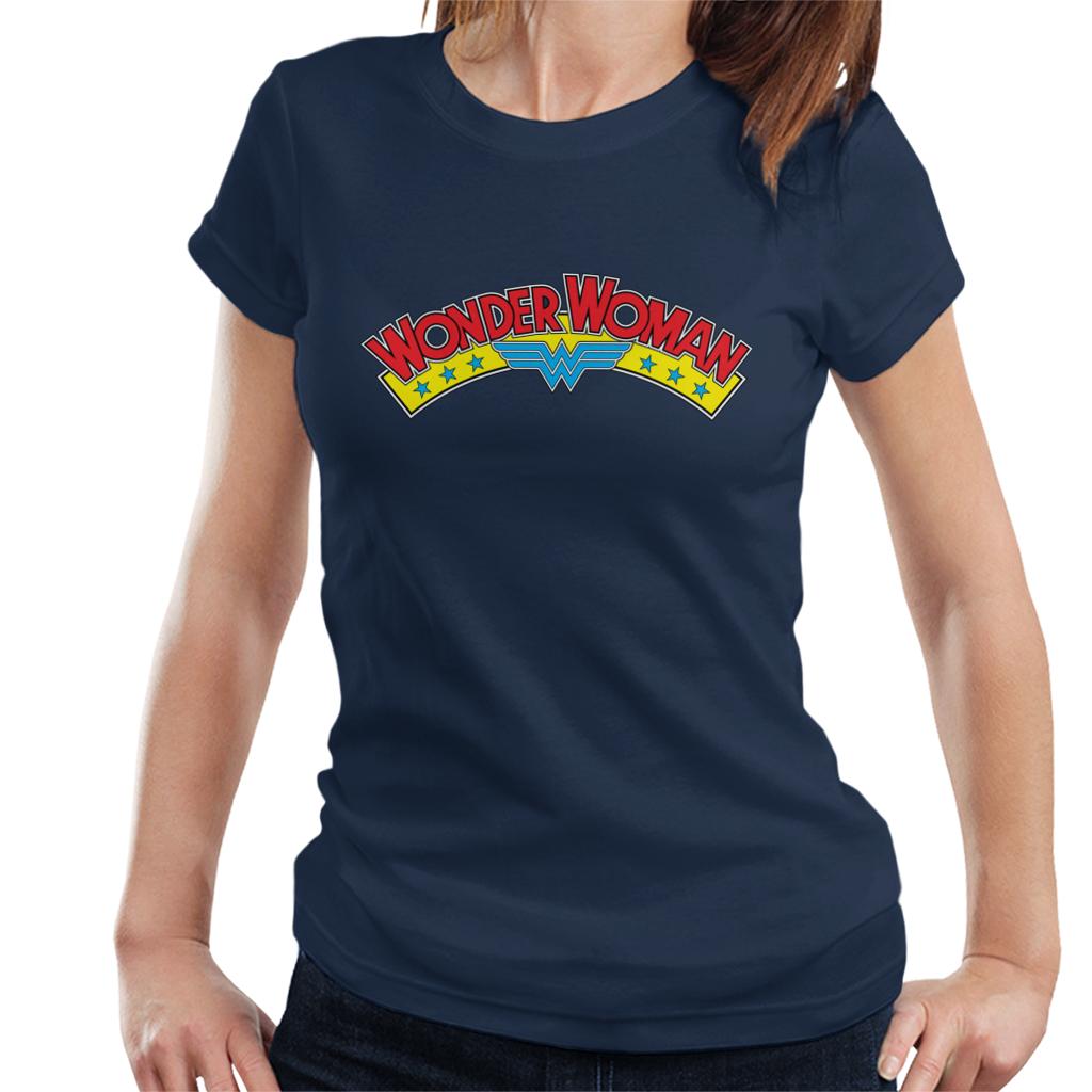 Wonder Woman Blue Stars Logo Women's T-Shirt-ALL + EVERY