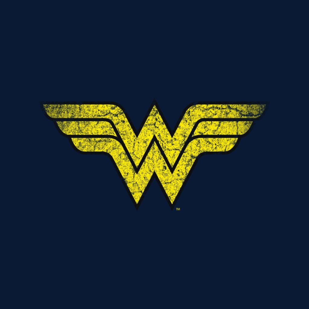 Wonder Woman Faded Yellow Logo Men's T-Shirt-ALL + EVERY