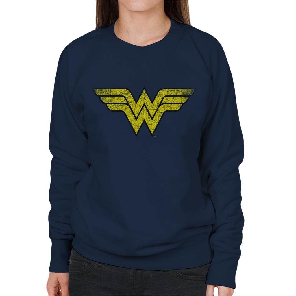 Wonder Woman Faded Yellow Logo Women's Sweatshirt