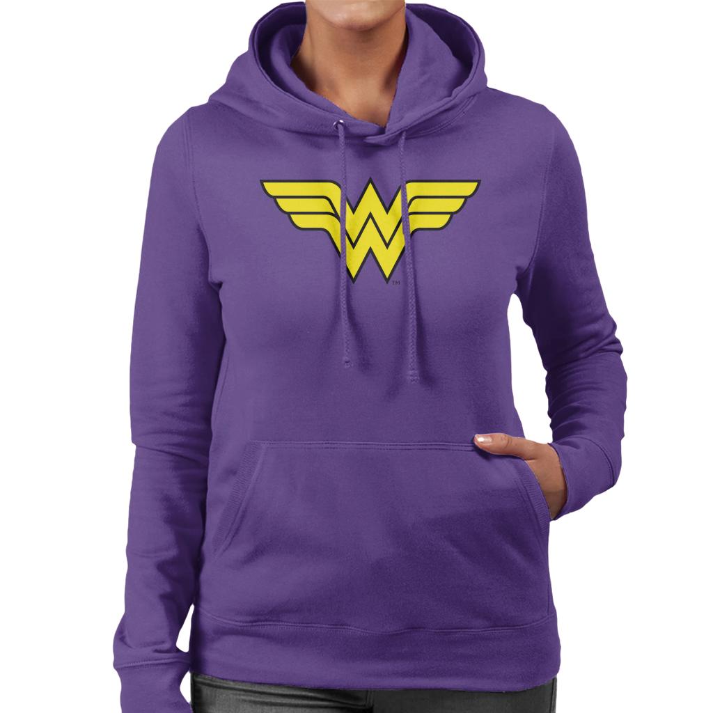 Wonder Woman Classic Logo Women's Hooded Sweatshirt-ALL + EVERY