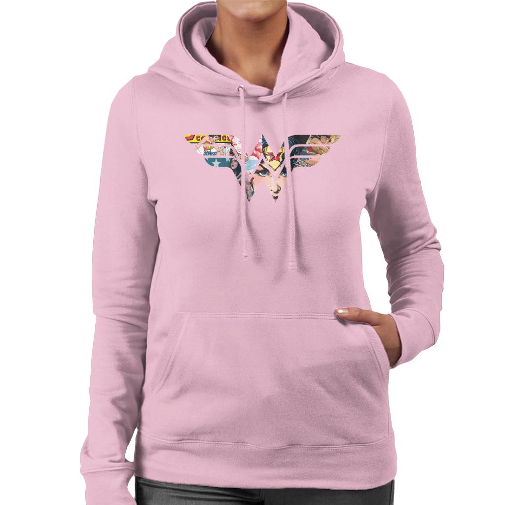 Wonder Woman Logo Montage Women's Hooded Sweatshirt-ALL + EVERY