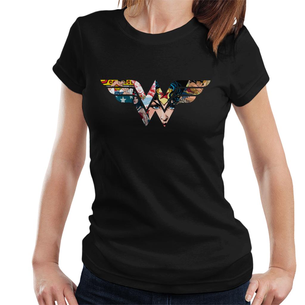 Wonder Woman Logo Montage Women's T-Shirt-ALL + EVERY
