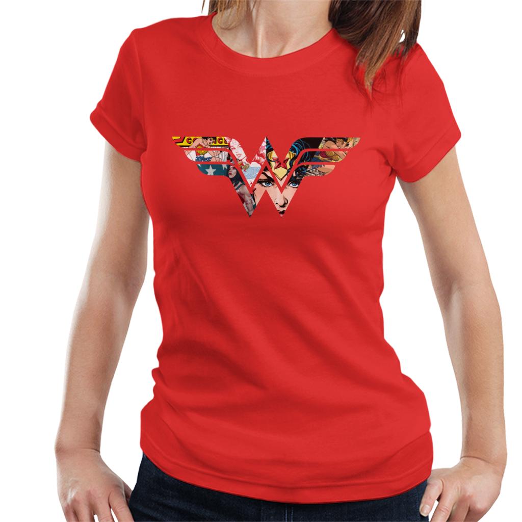 Wonder Woman Logo Montage Women's T-Shirt-ALL + EVERY