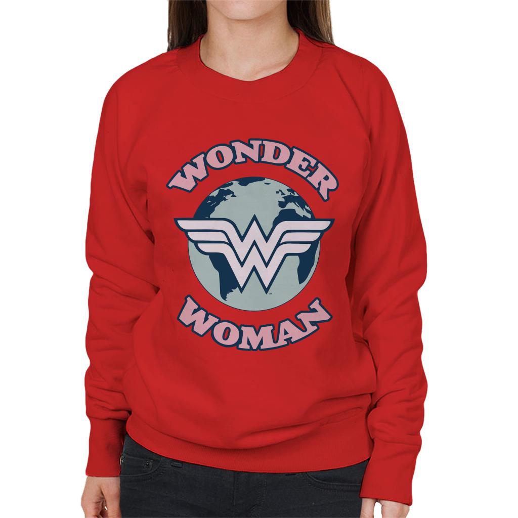 Wonder Woman Globe Logo Women's Sweatshirt-ALL + EVERY