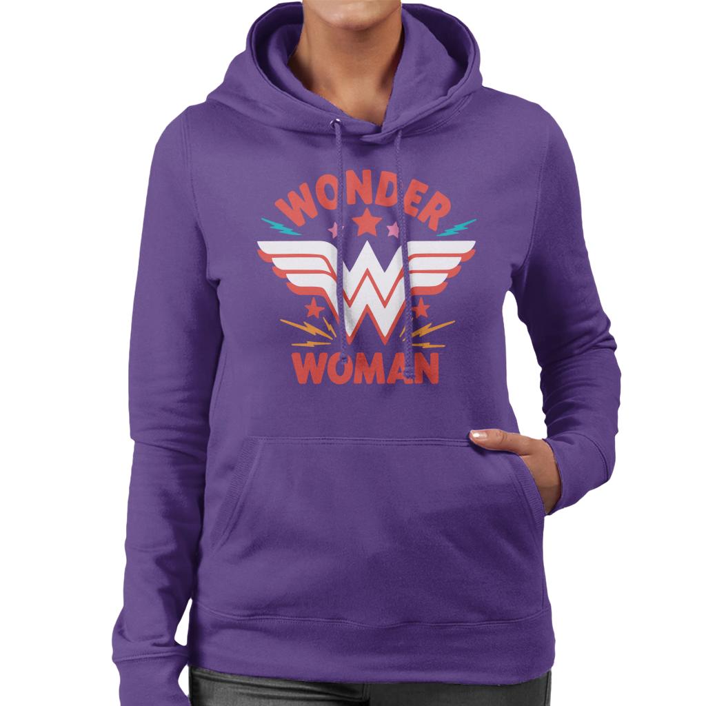 Wonder Woman Red Logo Women's Hooded Sweatshirt-ALL + EVERY