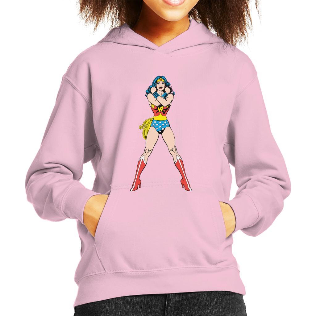 Wonder Woman Comics Arms Crossed Kid's Hooded Sweatshirt-ALL + EVERY