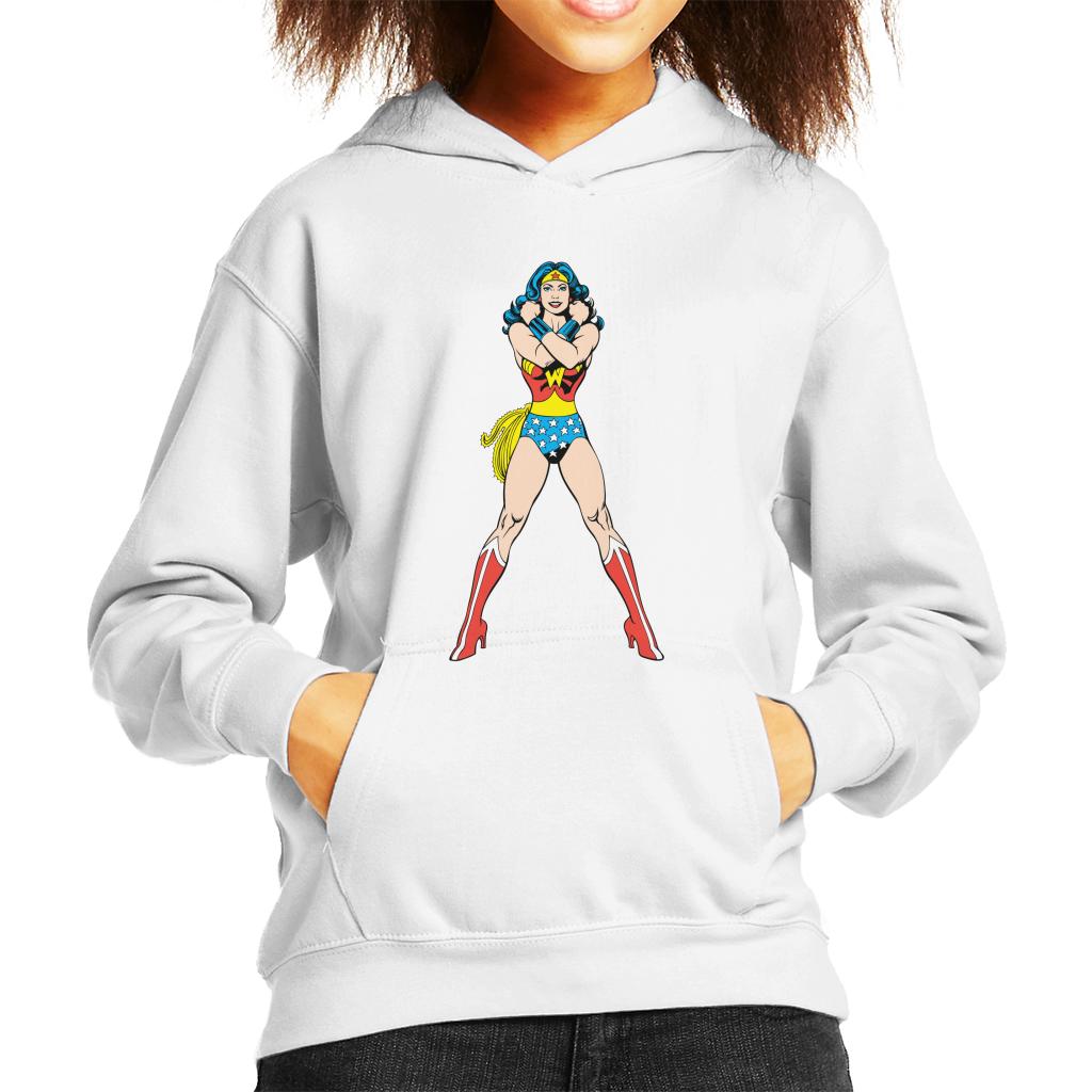 Wonder Woman Comics Arms Crossed Kid's Hooded Sweatshirt-ALL + EVERY