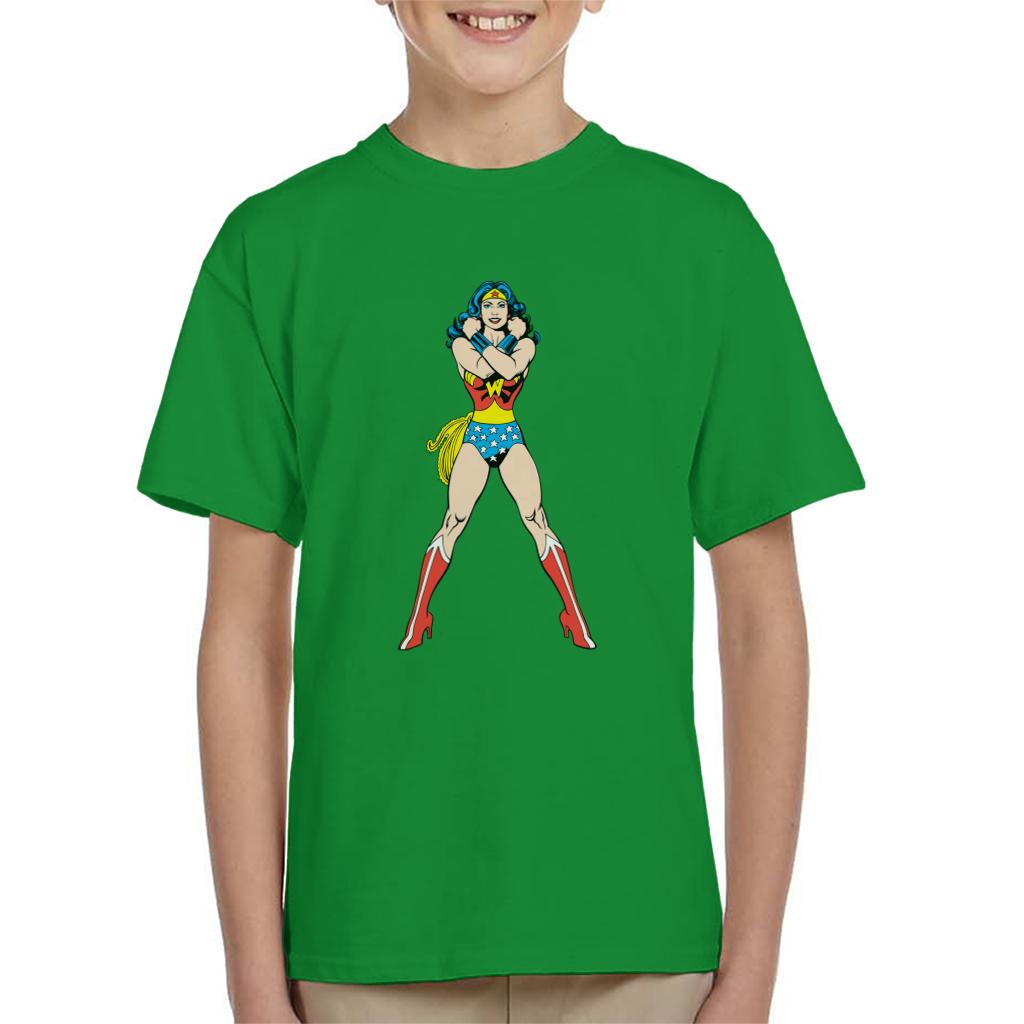 Wonder Woman Comics Arms Crossed Kid's T-Shirt-ALL + EVERY