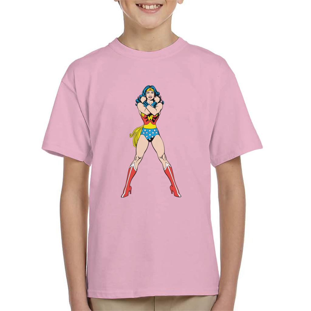 Wonder Woman Comics Arms Crossed Kid's T-Shirt-ALL + EVERY