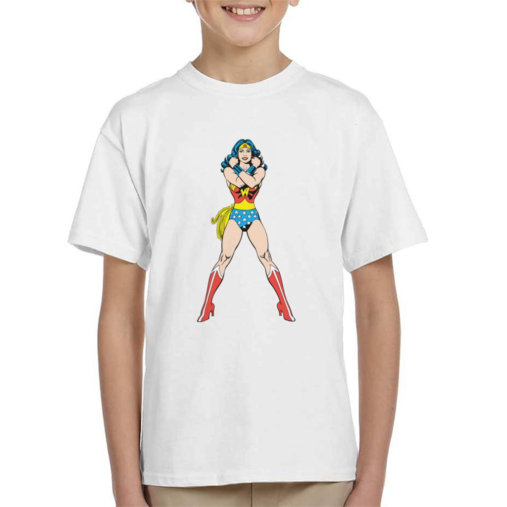 Wonder Woman Comics Arms Crossed Kid's T-Shirt-ALL + EVERY