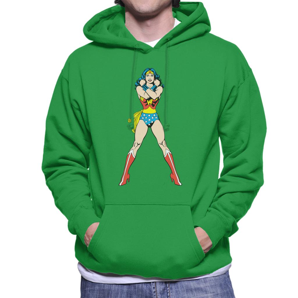 Wonder Woman Comics Arms Crossed Men's Hooded Sweatshirt-ALL + EVERY