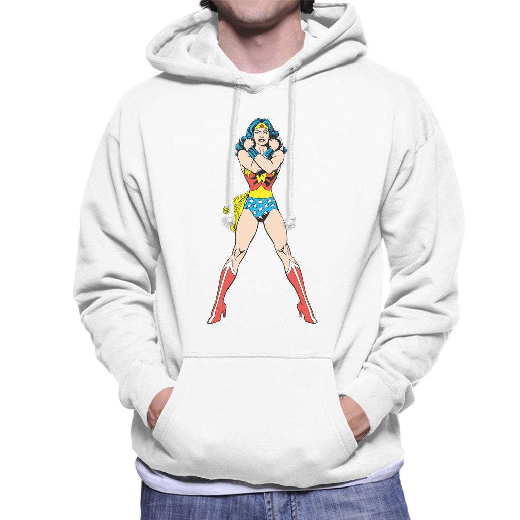 Wonder Woman Comics Arms Crossed Men's Hooded Sweatshirt-ALL + EVERY