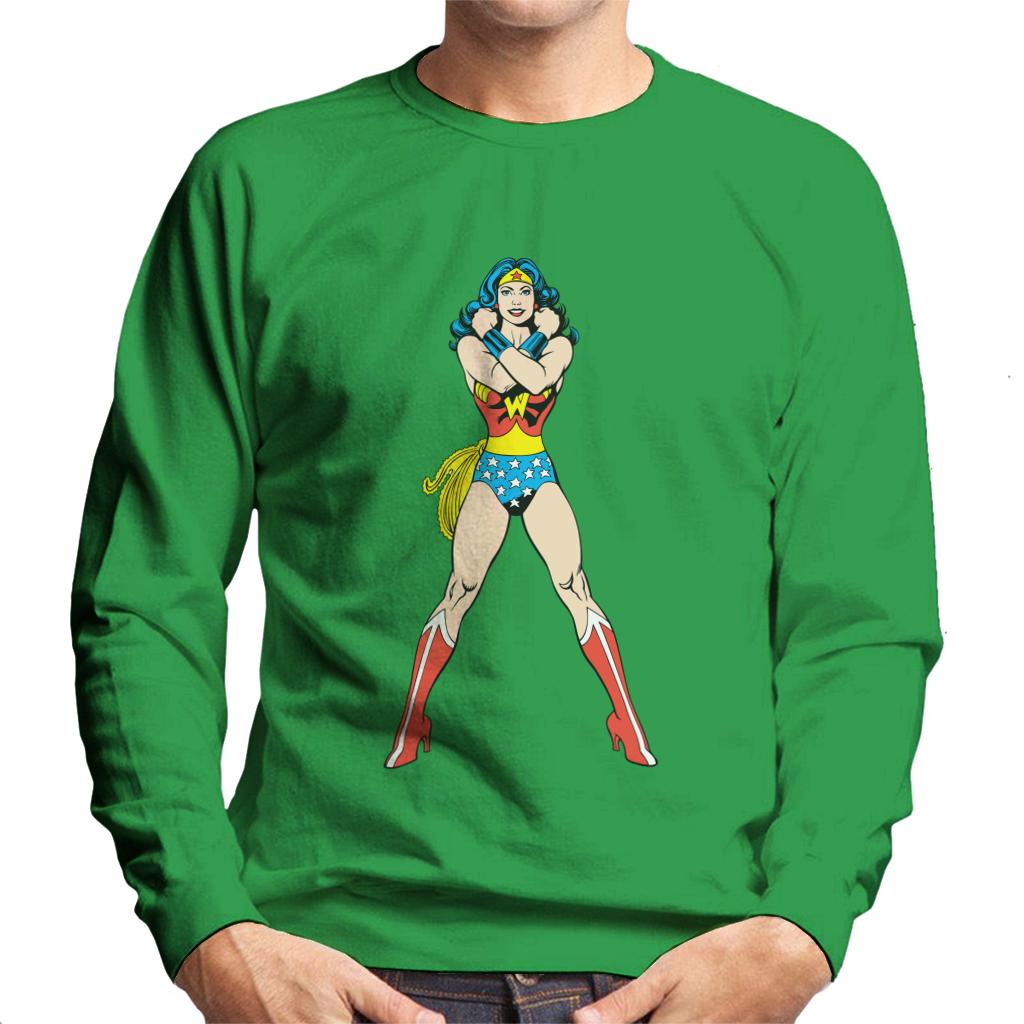 Wonder Woman Comics Arms Crossed Men's Sweatshirt-ALL + EVERY