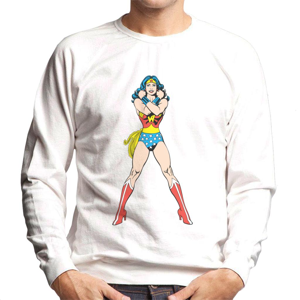 Wonder Woman Comics Arms Crossed Men's Sweatshirt-ALL + EVERY