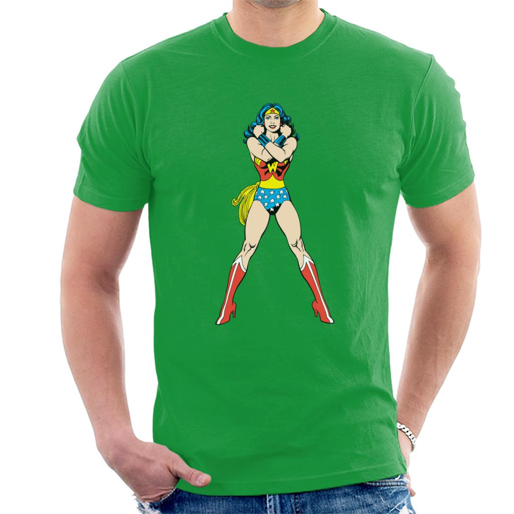 Wonder Woman Comics Arms Crossed Men's T-Shirt-ALL + EVERY